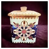 Vintage Tin Tea Caddy Old Canister Box