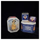 (4) Vintage Uneeda Biscuit Collector Tins