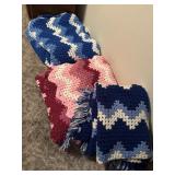 3 Large crocheted blankets