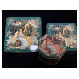 (3) Vintage Decorative Angel & Harp Collector Tins