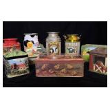 (9) Vintage Decorative Farm Life Collector Tins &>