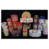 Large Lot of Vintage Bear, Puppies & Kitty Tins
