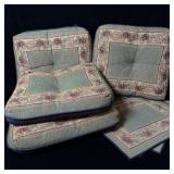 (4) Vintage Tapestry Seat Cushions & Placemats