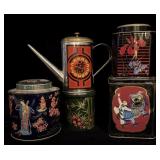 (5) Vintage Asian Collector Tins Daher England,