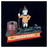 Vintage cast-iron trick dog bank