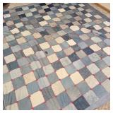 Large heavy hand stitched denim patchwork quilt
