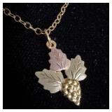 10K Black Hills gold necklace 16ï¿½ GF chain
