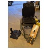 Wheelchair with extra seat, cushions, armrest, >