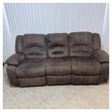 Very nice! Brown microfiber blend reclining sofa