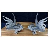 MCM Brass Italian Fighting Rooster Figurines