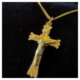 10K Black Hills gold cross necklace 18ï¿½ 14KGF