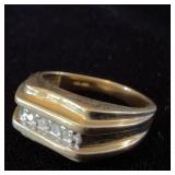 10K Gold & Diamond Men's Ring