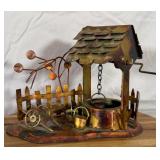 Vintage Copper and Metal Folk Art Wishing Well >