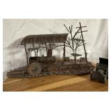 Vintage Cooper and Tin Train Station Folk Art w/>