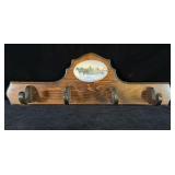 Wooden Winter Scene Wall Coat Rack 35' L