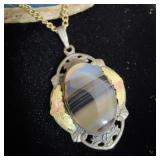 Vintage sterling silver and black HILLS gold