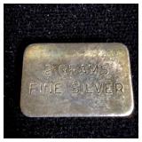 2 Gram fine silver bar