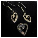 10K Black Hills gold and sterling silver heart