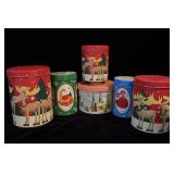 (6) Vintage Collector Christmas Tins