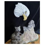 Raccoon Family & Eagle Head Figurines
