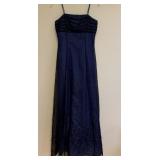 Vintage Morgan & Co Dark Blue Zip Up Corset Formal