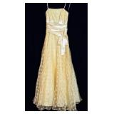 Vintage Masquerade Yellow Formal Evening Gown >