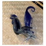Murano hand blown rooster figurine 7'