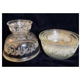 Vintage 6 pc Bartlett-Collins Frosted Glass >