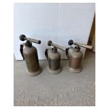 3 vintage brass blow torches