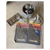 Vintage Chevrolet chrome mirrors, splash guard, >