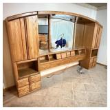 Vintage BOYD king size oak lighted library
