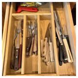 Drawer of Vintage Knives Chicago cutlery & others