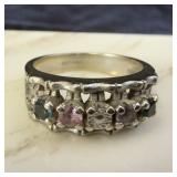 10K White gold precious gemstone Motherï¿½s ring
