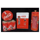 (4) Coca Cola Tins Straw Holder,Vending Machine, >
