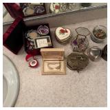 Large lot of jewelry boxes with jewelry w