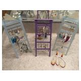 (3) earring stands full of earrings