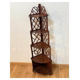 Chippendale Style Mahogany Corner Etagere 54' T
