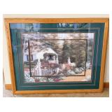 Large picture titled in full blue and solid oak