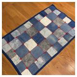 Hand stitched denim throw blanket 48ï¿½ x 29ï¿½