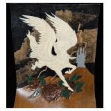 Vintage Hand Tooled Leather Unicorn Picture 8'x10ï¿½