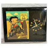 Born to Boop route 66 Betty Boop clock 12ï¿½ x 10ï¿½