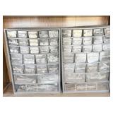 Two sets of storage drawers with miscellaneous