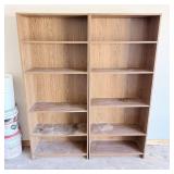 2 sets of 6 foot tall bookcases with adjustable >