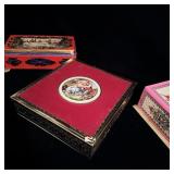 Vintage West German tins velvet Victorian