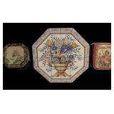 (3) Vintage Decorative Floral Tins, Ferry-Morse >