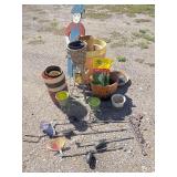 Miscellaneous flower pots and yard decor