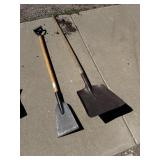 Heavy duty floor scraper and squarehead shovel