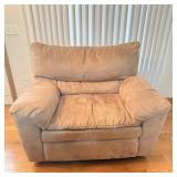 Oversize Reclining Tan Microfiber Chair 50' W
