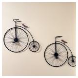 Metal Antique Style Big Wheel Bicycle Wall Decor >