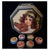 Vintage Victorian Style Cookie Tin & Pill Tins